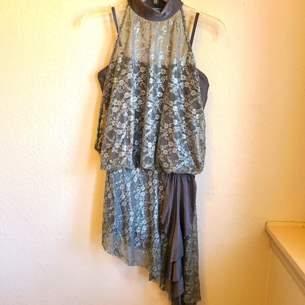 Silver/gray dance costume.